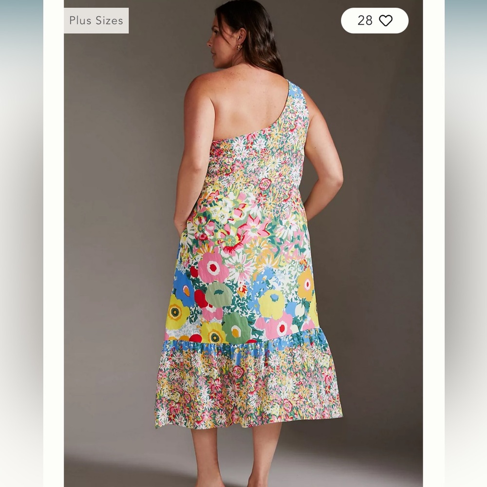 Anthropologie Multicolor One-Shoulder Dress - Picture 4 of 11